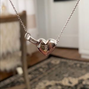 Mother Son Initial “G” Sterling Silver Necklace